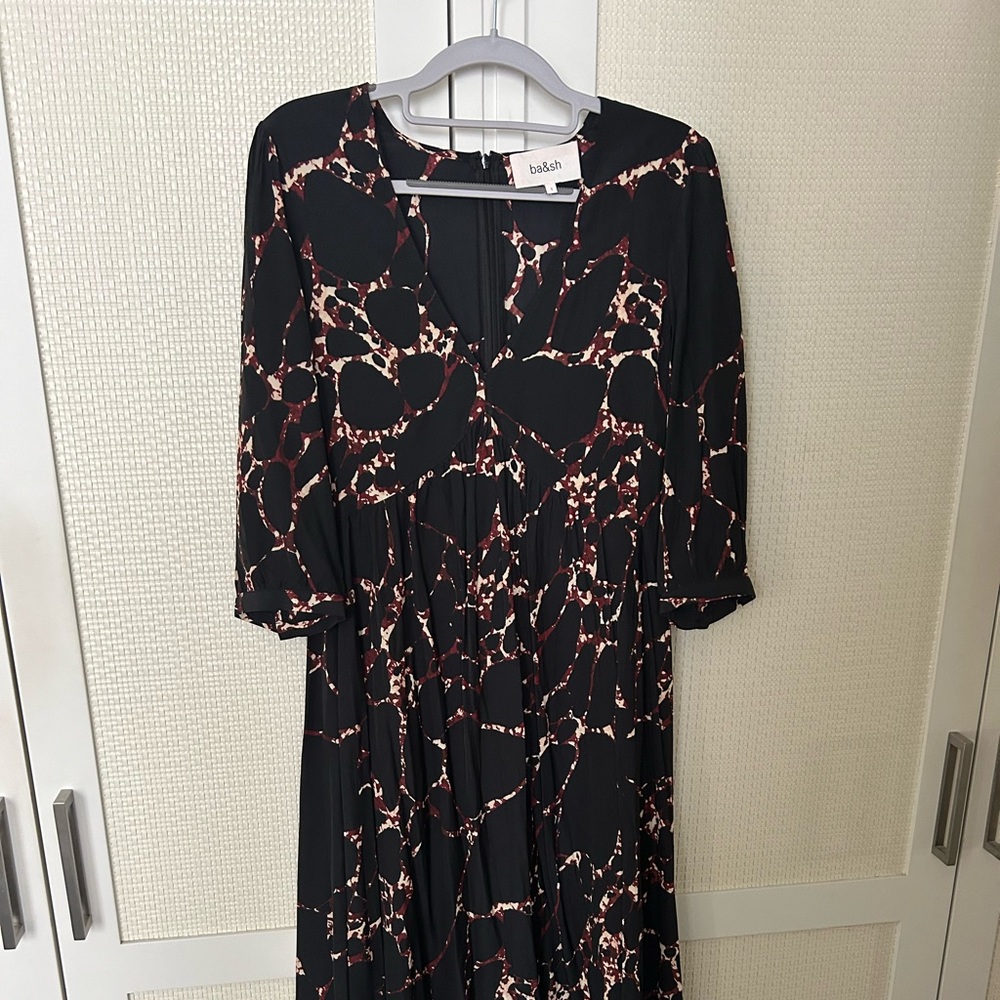 BASH dress black base with chic design throughout size 1